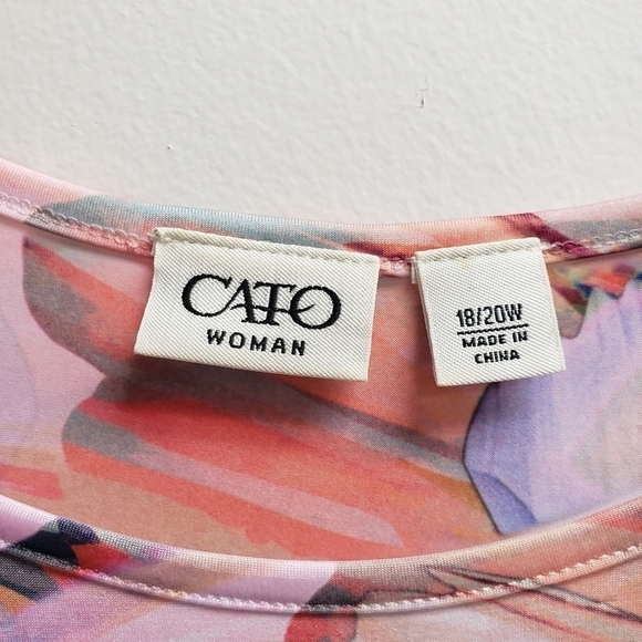 Cato Floral Watercolor Tank Top Womens Size 18/20W - Picture 4 of 6